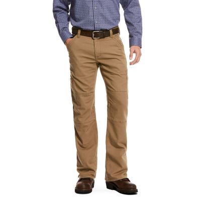 Ariat Work: FR M5 Slim Stretch DuraLight Canvas Stackable Straight Leg Pantalones Hombre - Kaki (TXL